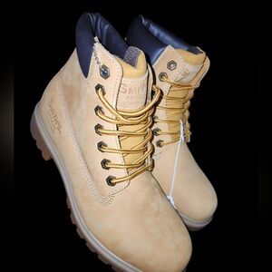 SMITH Beige Leather Men's Boots Size 9.5 NÉw Im Boxn